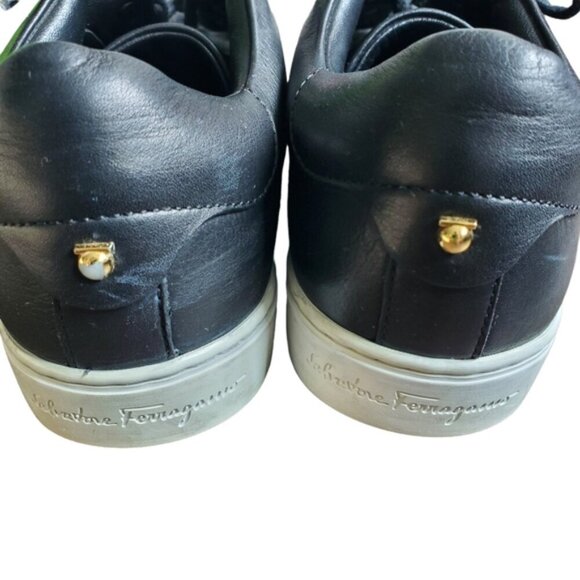 Salvatore Ferragamo Leather Lace Up Sneakers Size 7 - Picture 7 of 14
